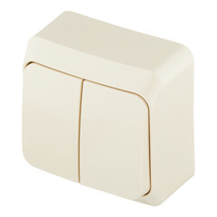 Выключатель Systeme Electric Этюд двухклавишный накладной кремовый (BA10-002K) - фото 5