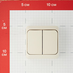 Выключатель Systeme Electric Этюд двухклавишный накладной кремовый (BA10-002K) - фото 2
