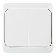 Выключатель Systeme Electric Этюд двухклавишный накладной белый с подсветкой (BA10-006B) - фото 1