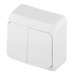 Выключатель Systeme Electric Этюд двухклавишный накладной белый с подсветкой (BA10-006B) - фото 5