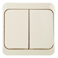 Изображение товара Выключатель Systeme Electric Этюд двухклавишный накладной кремовый с подсветкой (BA10-006K)