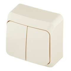 Выключатель Systeme Electric Этюд двухклавишный накладной кремовый с подсветкой (BA10-006K) - фото 5