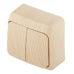 Выключатель Systeme Electric Этюд двухклавишный накладной сосна с подсветкой (BA10-006D) - фото 5