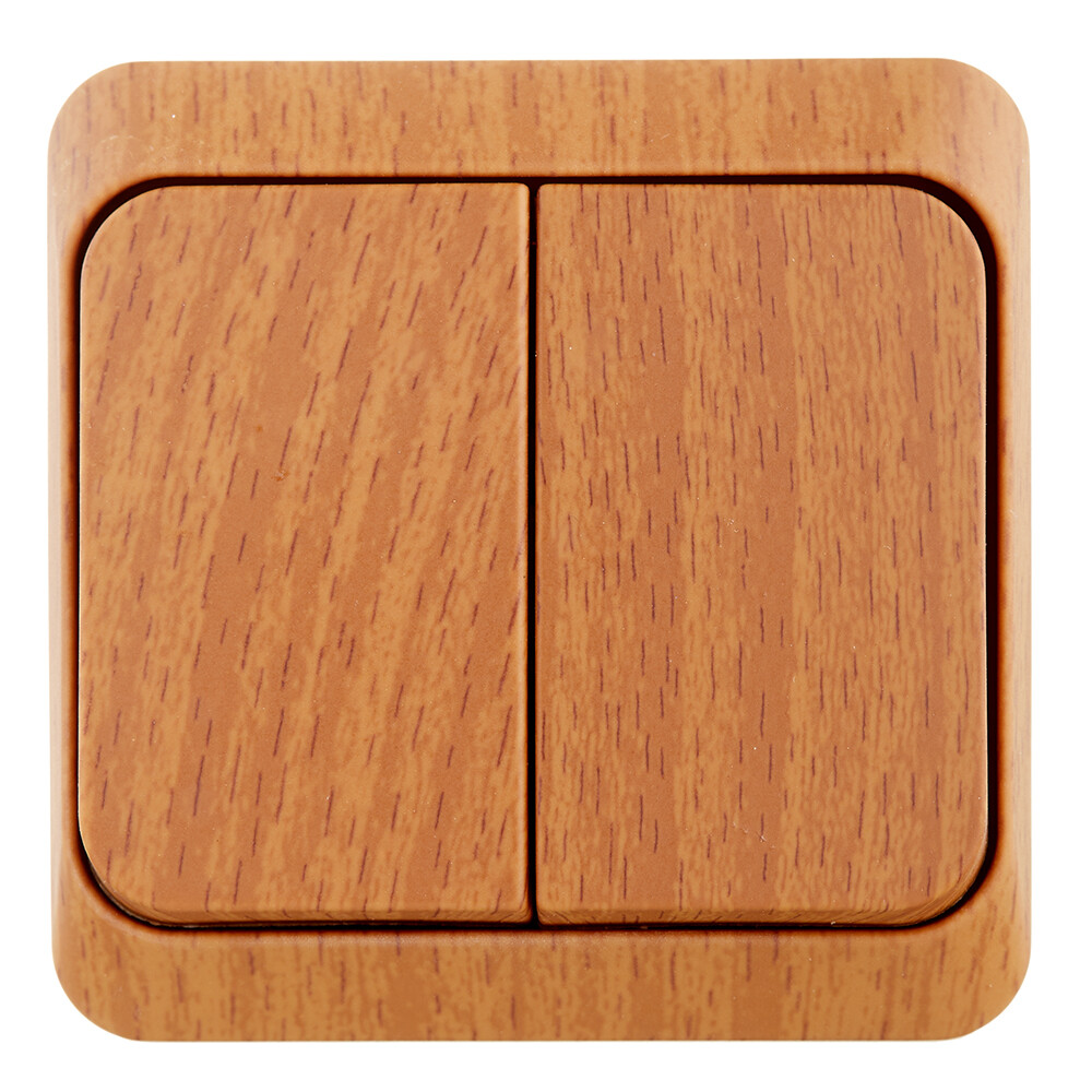 Изображение товара Двухклавишный выключатель Systeme Electric Этюд с подсветкой и винтовым монтажом