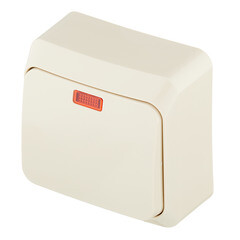 Переключатель Systeme Electric Этюд одноклавишный накладной кремовый с подсветкой (BA10-007K) - фото 2