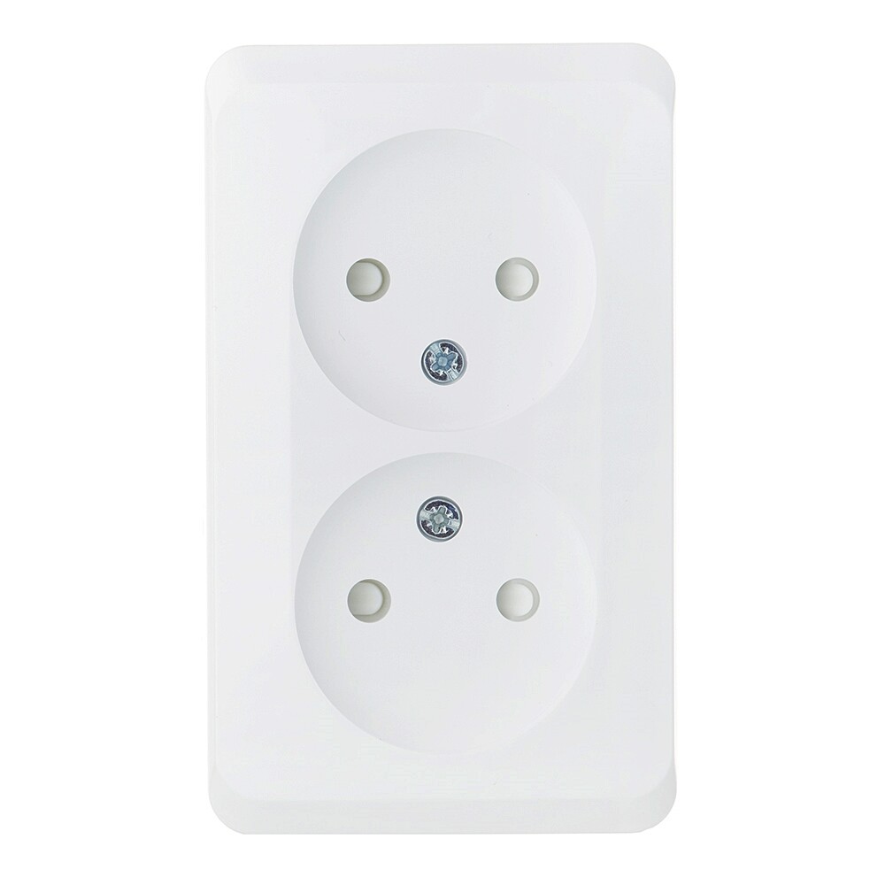 Изображение товара Розетка Systeme Electric Этюд белая со шторками 2 гнезда IP20