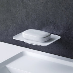 Мыльница для ванной AM.PM Inspire 2.0 с держателем стекло/металл хром (A50A34200) - фото 7