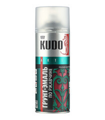 Грунт-эмаль аэрозольная по ржавчине Kudo красная матовая RAL 3020 520 мл - фото 2