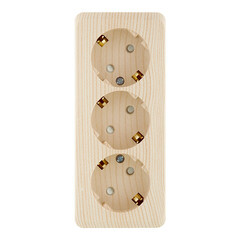 Розетка Systeme Electric Этюд накладная сосна со шторками (PA16-012D) - фото 1