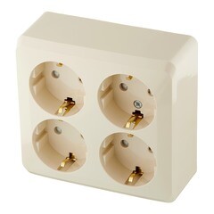 Розетка Systeme Electric Этюд накладная кремовая со шторками (PA16-208K) - фото 3