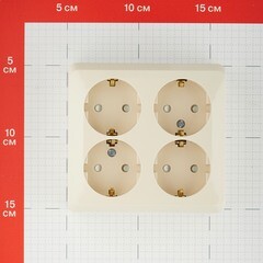 Розетка Systeme Electric Этюд накладная кремовая со шторками (PA16-208K) - фото 4