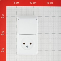 Блок выключатель и розетка Systeme Electric Этюд одноклавишный накладной белый (BPA16-204B) - фото 2