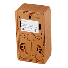 Блок выключатель и розетка Systeme Electric Этюд двухклавишный накладной бук (BPA16-202T) - фото 3