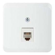 Розетка телефонная Systeme Electric Этюд накладная белая (TELA-001B)