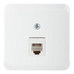 Розетка телефонная Systeme Electric Этюд накладная белая (TELA-001B) - фото 1