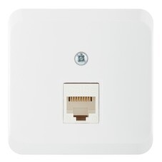 Розетка компьютерная Systeme Electric Этюд накладная белая (KOMA-001B)