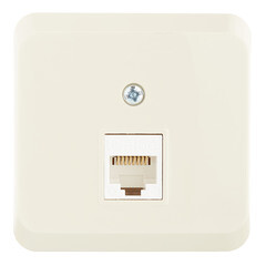 Розетка компьютерная Systeme Electric Этюд накладная кремовая (KOMA-001K) - фото 1