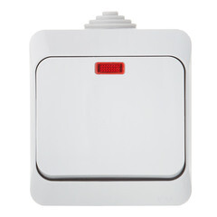 Выключатель Systeme Electric Этюд одноклавишный накладной серый с подсветкой (BA10-045C) - фото 1