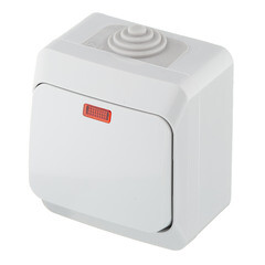 Выключатель Systeme Electric Этюд одноклавишный накладной серый с подсветкой (BA10-045C) - фото 5