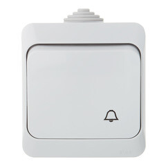 Выключатель Systeme Electric Этюд одноклавишный накладной серый с самовозвратом (KA10-041C) - фото 1