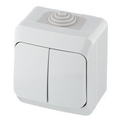 Выключатель Systeme Electric Этюд двухклавишный накладной серый (BA10-042C) - фото 5