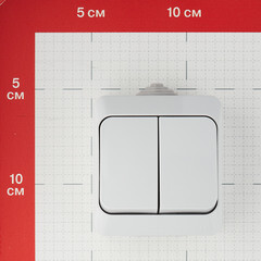 Выключатель Systeme Electric Этюд двухклавишный накладной серый (BA10-042C) - фото 2