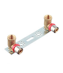 Планка монтажная Tiemme с двумя водорозетками 20(пресс) х 1/2 ВР(г) - фото 1