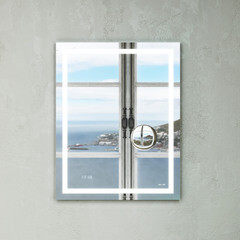 Зеркало с подсветкой прямоугольное 55х70 см с часами с увеличительным зеркалом AM.PM Gem (M91AMOX0553WG) - фото 3