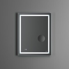 Зеркало с подсветкой прямоугольное 55х70 см с часами с увеличительным зеркалом AM.PM Gem (M91AMOX0553WG) - фото 2