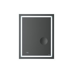 Зеркало с подсветкой прямоугольное 55х70 см с часами с увеличительным зеркалом AM.PM Gem (M91AMOX0553WG) - фото 1