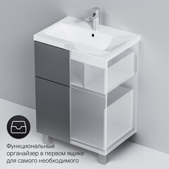 Тумба под раковину AM.PM Gem 60 см напольная графит матовая (M90FSX06022GM32) - фото 6