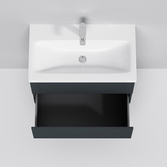 Тумба под раковину AM.PM Gem 85 см подвесная графит матовая (M90FHX07522GM) - фото 2