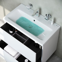 Тумба под раковину AM.PM Gem 80 см подвесная белая (M90FHX07522WG) - фото 4