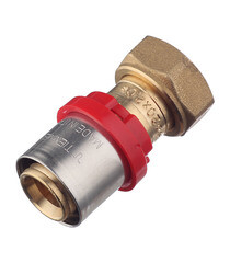 Изображение товара Соединитель прямой Tiemme с накидной гайкой под евроконус 20(пресс) х 1/2 ВР(г)