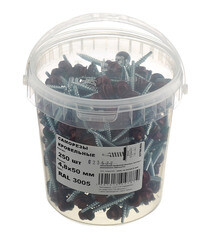 Саморезы кровельные с буром 50х4,8 мм металл-дерево красное вино RAL 3005 Daxmer (250 шт.) - фото 2