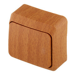 Выключатель Systeme Electric Этюд одноклавишный накладной бук (BA10-001T) - фото 4