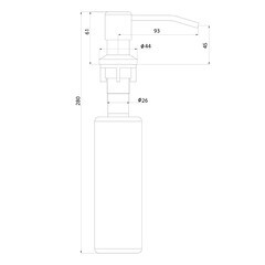 Дозатор для моющего средства Ukinox Nord 300 мл нержавеющая сталь встраиваемый (800 SS) - фото 2