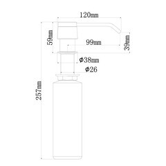 Дозатор для моющего средства Ukinox Nord 300 мл металл/пластик хром глянец встраиваемый (801 CR) - фото 2