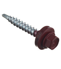 Саморезы кровельные с буром 35х4,8 мм металл-дерево красное вино RAL 3005 Daxmer (250 шт.) - фото 2