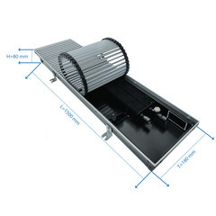 Конвектор внутрипольный Gekon Eco с 1 теплообменником 1500х180х80 мм боковое подключение - фото 2