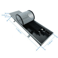 Конвектор внутрипольный Gekon Eco с 1 теплообменником 1200х180х90 мм боковое подключение - фото 2