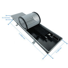 Конвектор внутрипольный Gekon Eco с 1 теплообменником 2000х230х90 мм боковое подключение - фото 2