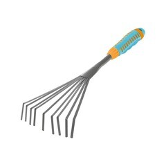 Грабли веерные пластинчатые 9 зубов, двухкомпонентная рукоятка, 405х120мм, (шт.)