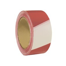 Лента сигнальная, бело-красная, 50ммх150м, (шт.)