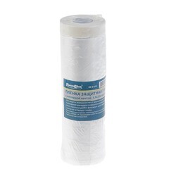 Пленка защитная с клейкой малярной лентой, прозрачная, HDPE, рулон 1,5х25м, толщина 8мкм, (шт.)