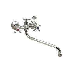 Смеситель эконом двухвент. для ванны, шаровый, лейка, шланг, настен, керам.кран-букса 1/2", (шт.)