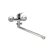 Смеситель эконом однорычаж, для ванны, девиатор, настенный, керам.картридж 40мм, (шт.)