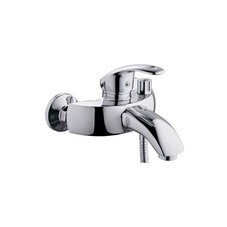 Смеситель латунный однор. для ванны, лейка, шланг,настенный, керам.карт.40мм, (шт.)