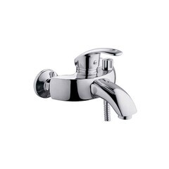 Смеситель латунный однор. для ванны, лейка, шланг,настенный, керам.карт.40мм, (шт.)