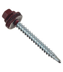 Саморезы кровельные с буром 50х4,8 мм металл-дерево красное вино RAL 3005 Daxmer (250 шт.) - фото 1